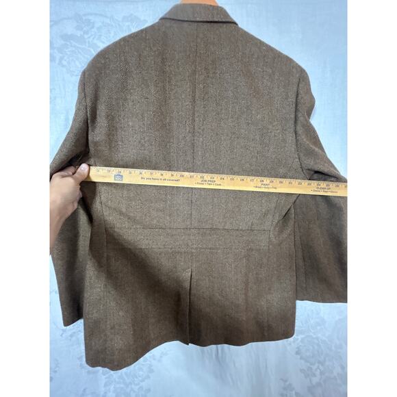 Ralph Lauren LRL Sport Coat 44R Herringbone 100% Wool Quarter Lined Summer Tweed - Picture 14 of 16